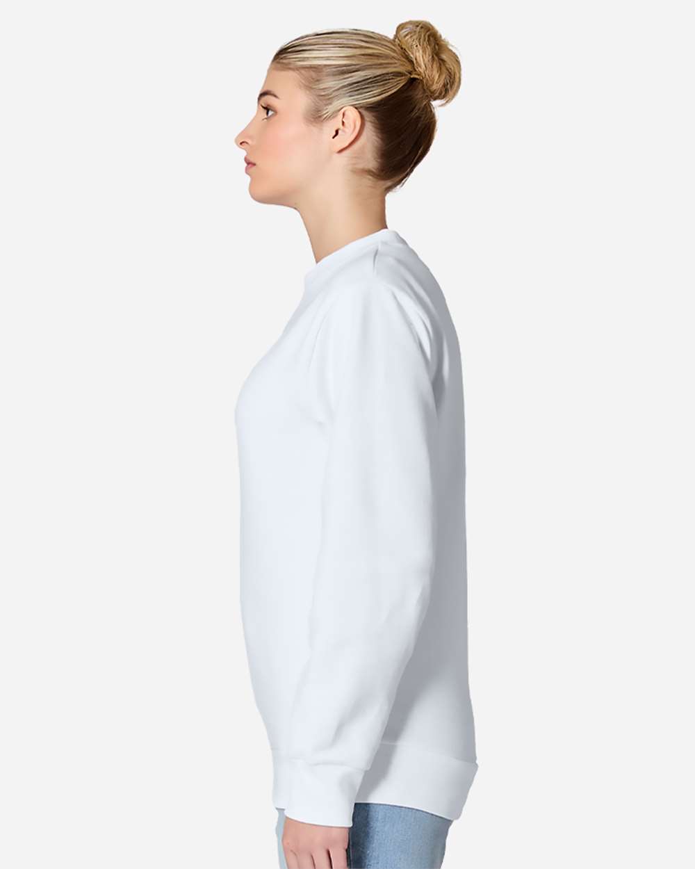 Unisex Pigment-Dyed Crewneck Sweatshirt - OnModelSide - B496C9002 - White