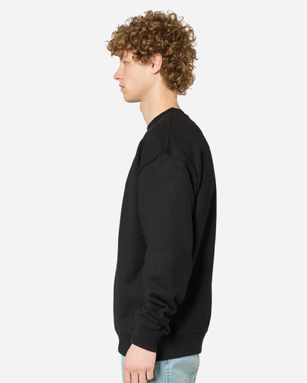 Unisex Pigment-Dyed Crewneck Sweatshirt - OnModelSide - B496C9502 - Black