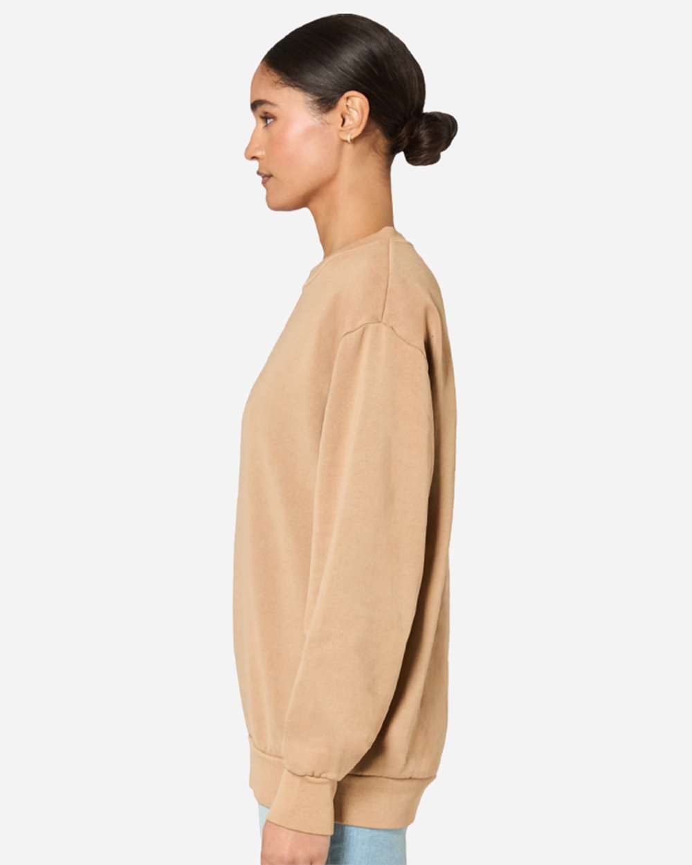 Unisex Pigment-Dyed Crewneck Sweatshirt - OnModelSide - B496C9602 - Burro