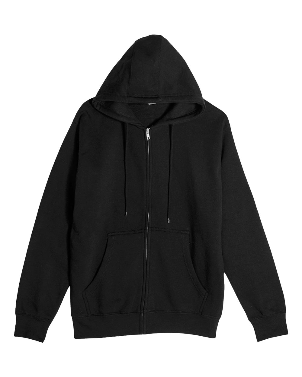 Unisex Premium Full-Zip Hooded Sweatshirt - Front - B488C9502 - Black