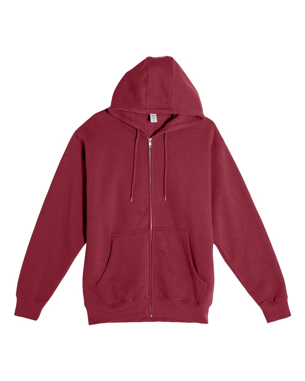 Unisex Premium Full-Zip Hooded Sweatshirt - Front - B488C9532 - Burgundy
