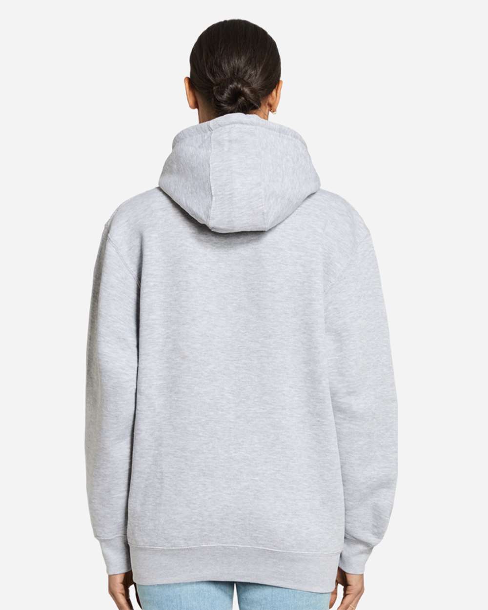 Unisex Premium Full-Zip Hooded Sweatshirt - OnModelBack - B488C9092 - Heather Grey