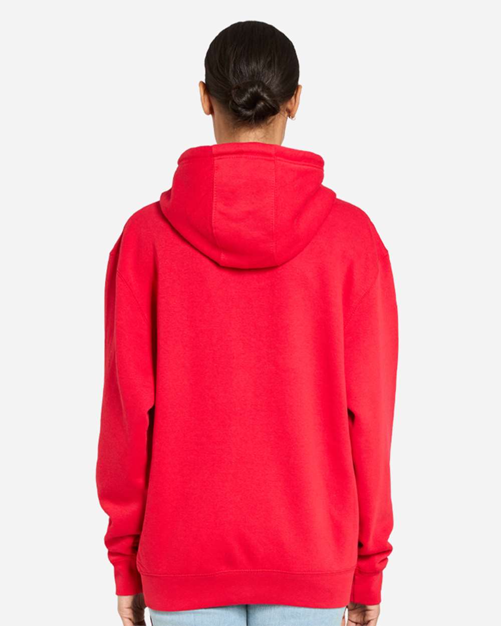 Unisex Premium Full-Zip Hooded Sweatshirt - OnModelBack - B488C9702 - Red