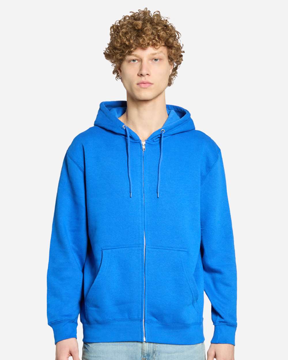Unisex Premium Full-Zip Hooded Sweatshirt - OnModelFront - B488C9752 - Royal
