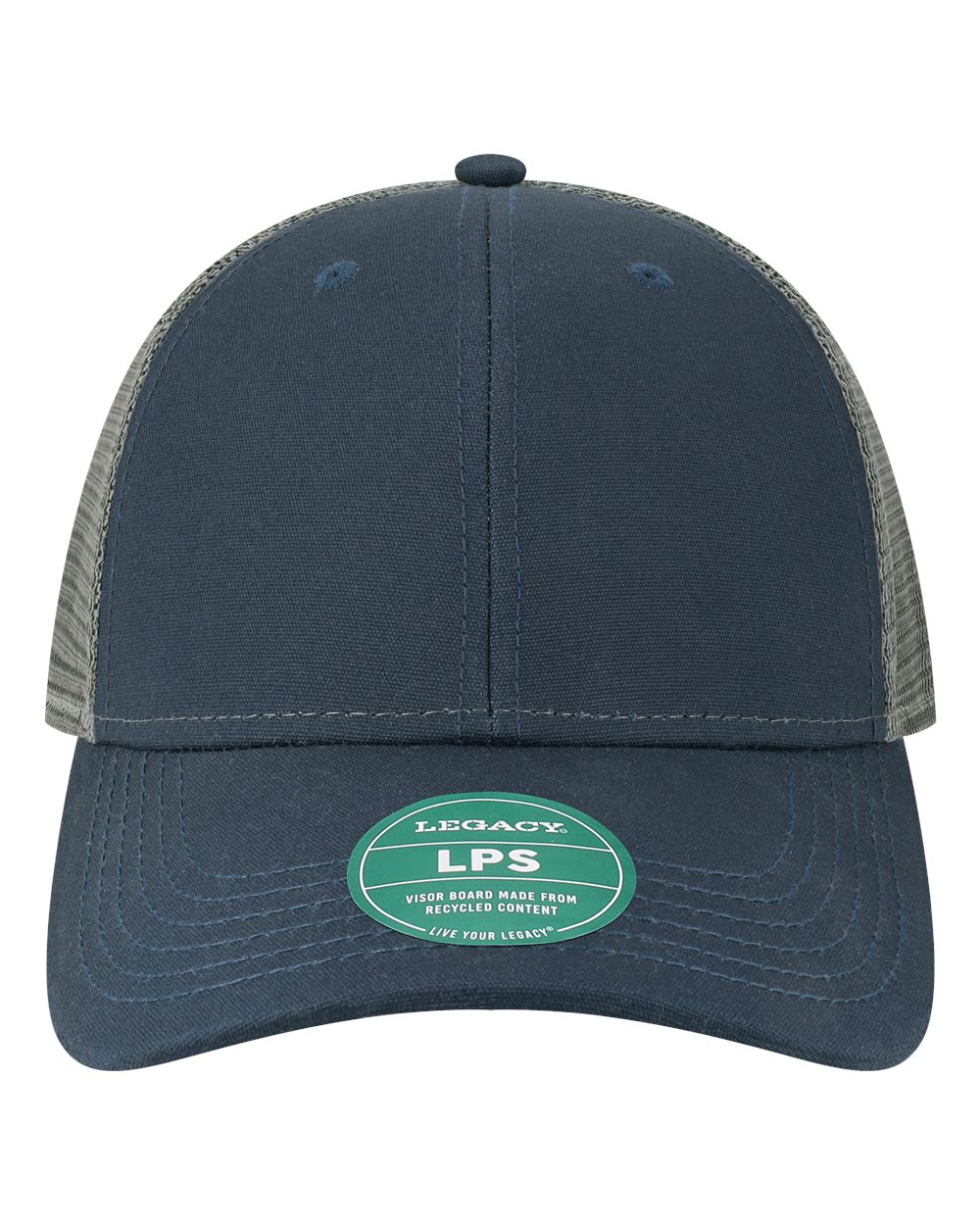 Lo-Pro Snapback Trucker Cap - Front - B93895650 - Navy/ Dark Grey