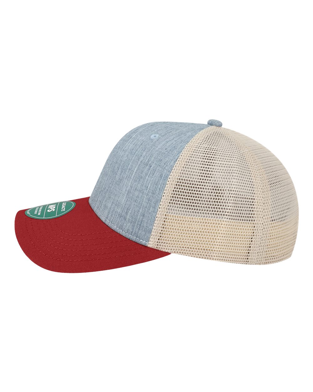 Mid-Pro Snapback Trucker Cap - DirectSide - B93995430 - Melange Light Blue/ Cardinal/ Stone