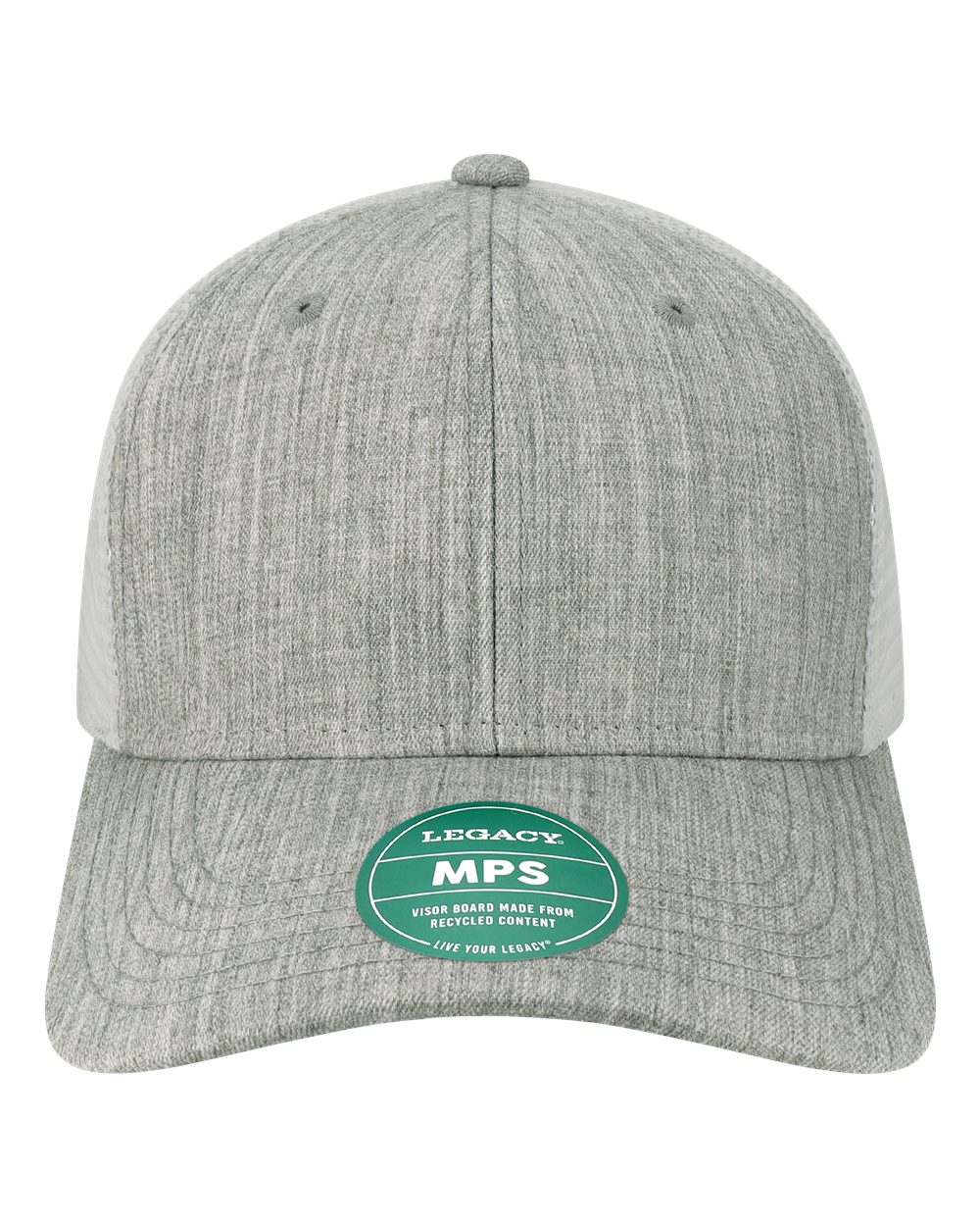 Mid-Pro Snapback Trucker Cap - Front - B93995180 - Melange Grey/ White