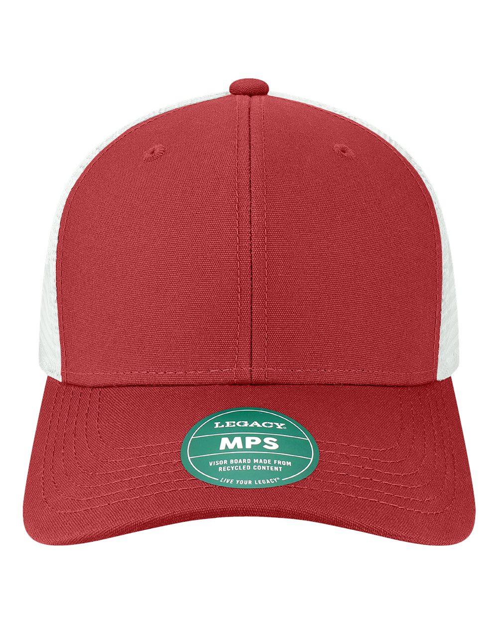 Mid-Pro Snapback Trucker Cap - Front - B93995380 - Cardinal/ White