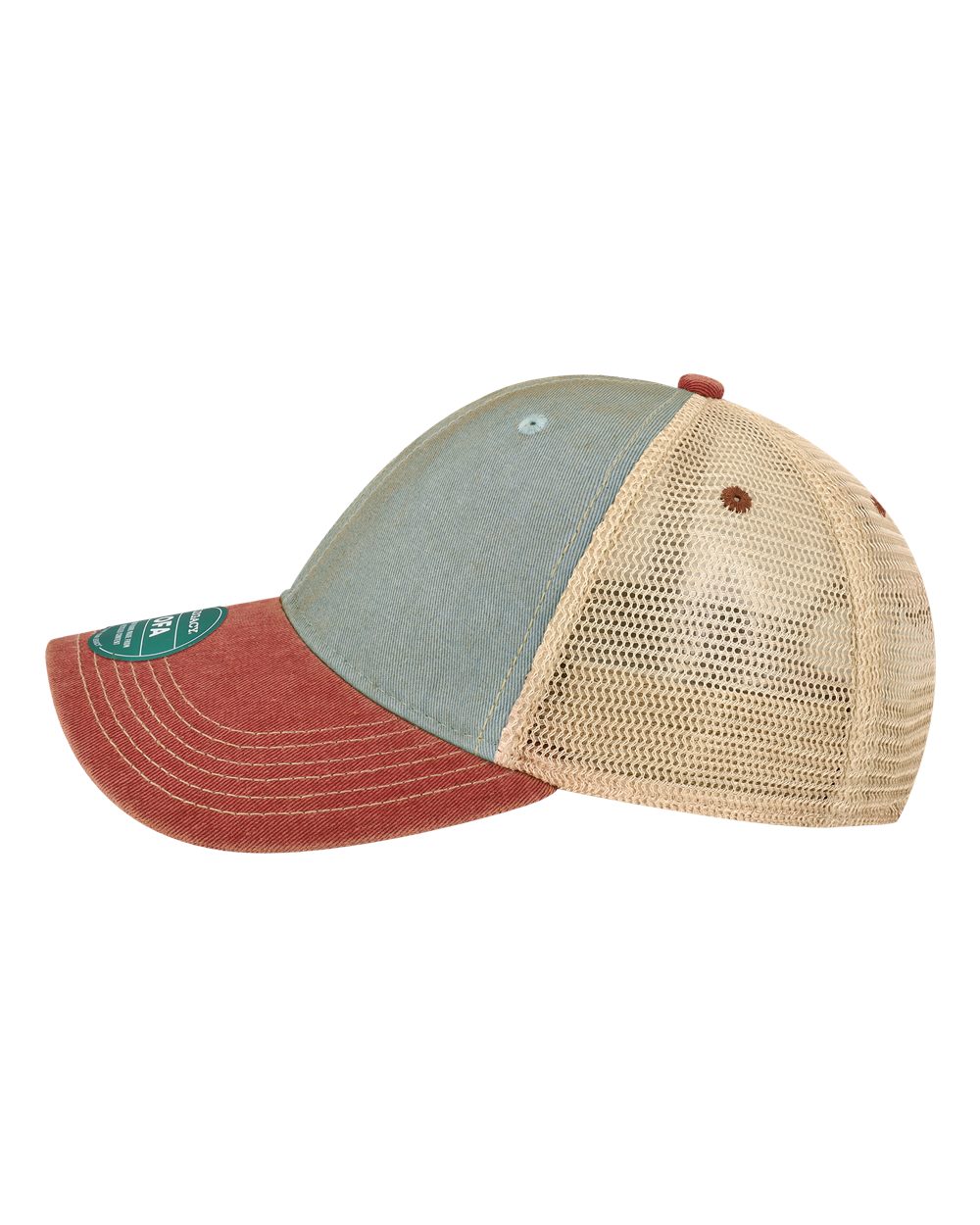 Old Favorite Trucker Cap - DirectSide - B57295410 - Light Blue/ Cardinal