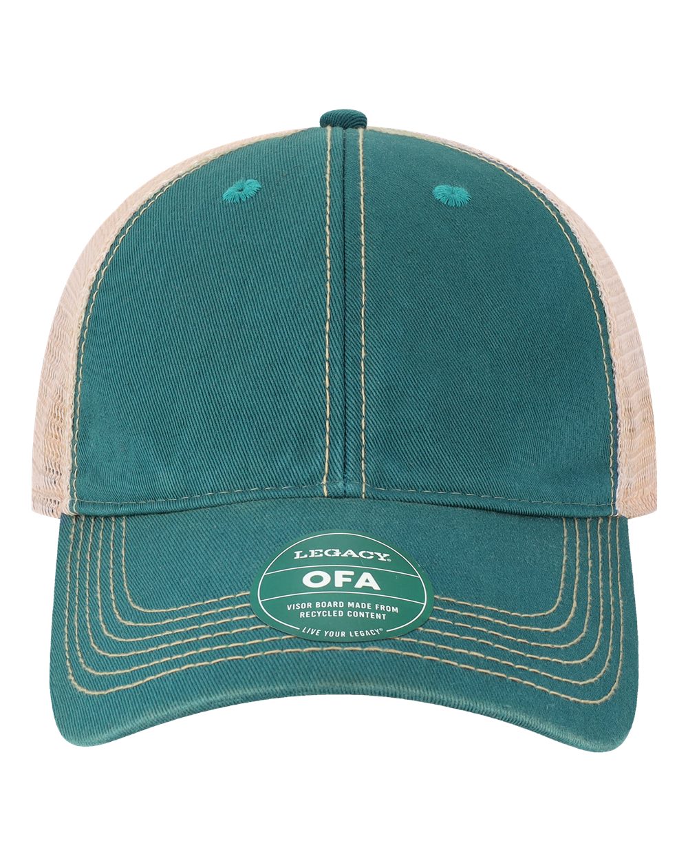 Old Favorite Trucker Cap - Front - B57295070 - Marine Blue/ Khaki
