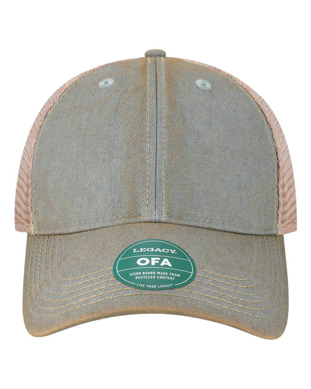 Old Favorite Trucker Cap - Front - B57295150 - Light Blue/ Khaki