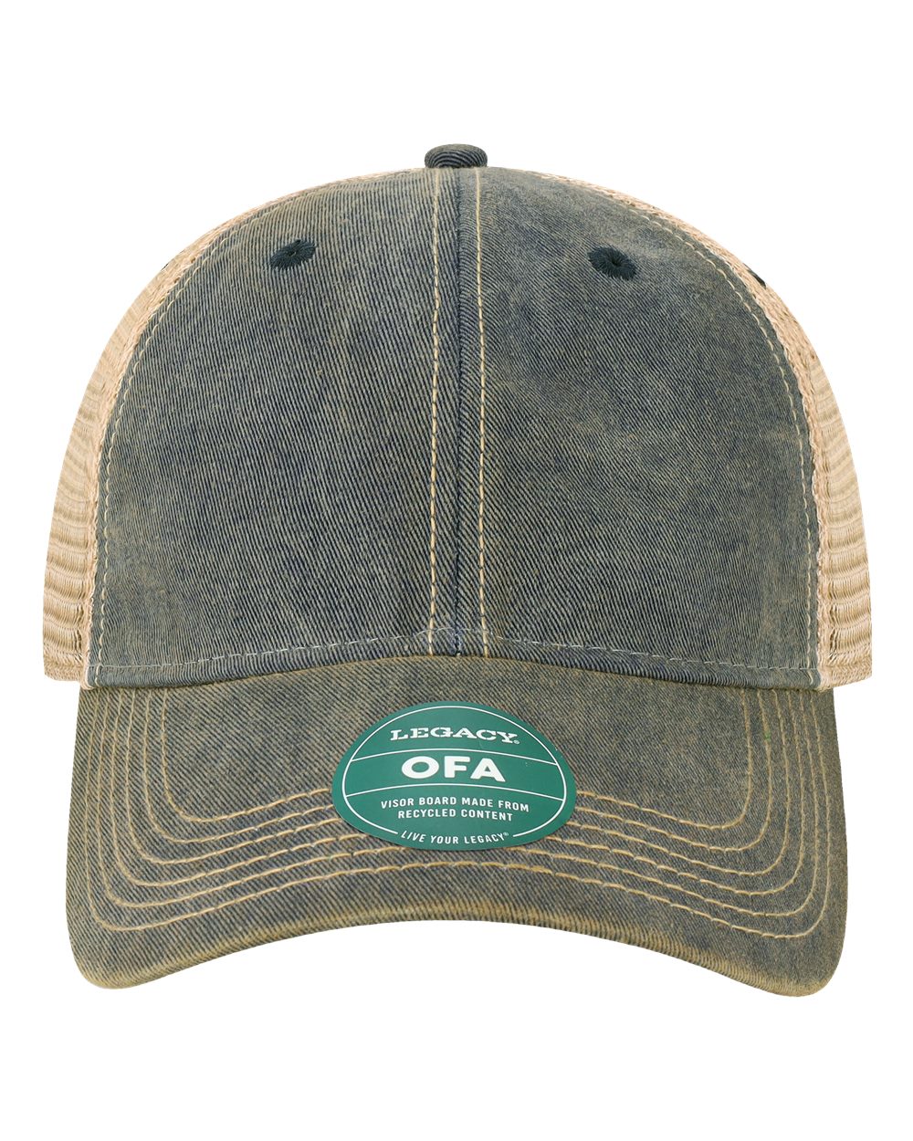 Old Favorite Trucker Cap - Front - B57295160 - Navy/ Khaki