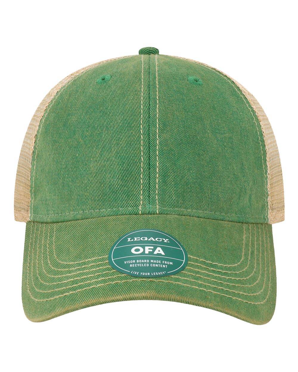 Old Favorite Trucker Cap - Front - B57295170 - Kelly Green/ Khaki