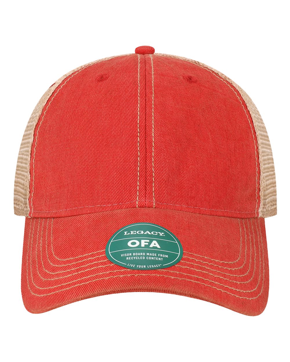 Old Favorite Trucker Cap - Front - B57295200 - Scarlet Red/ Khaki