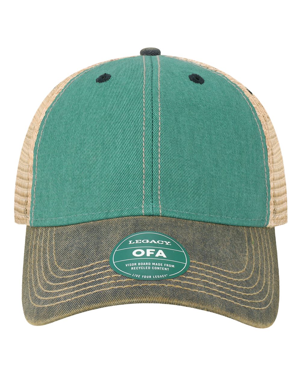 Old Favorite Trucker Cap - Front - B57295210 - Aqua Blue/ Navy