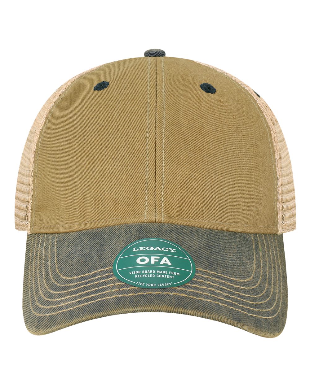 Old Favorite Trucker Cap - Front - B57295230 - Dark Tan/ Navy