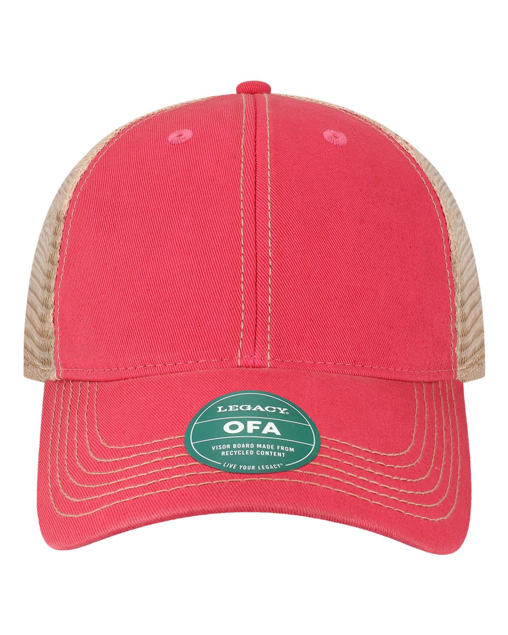 Old Favorite Trucker Cap - Front - B57295310 - Dark Pink/ Khaki