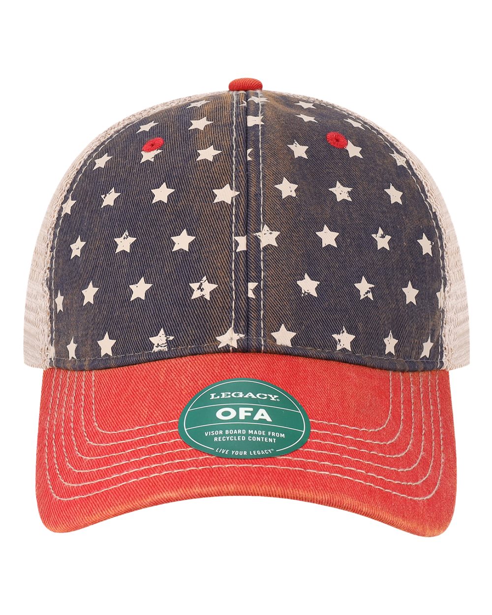 Old Favorite Trucker Cap - Front - B57295650 - Merica/ Khaki