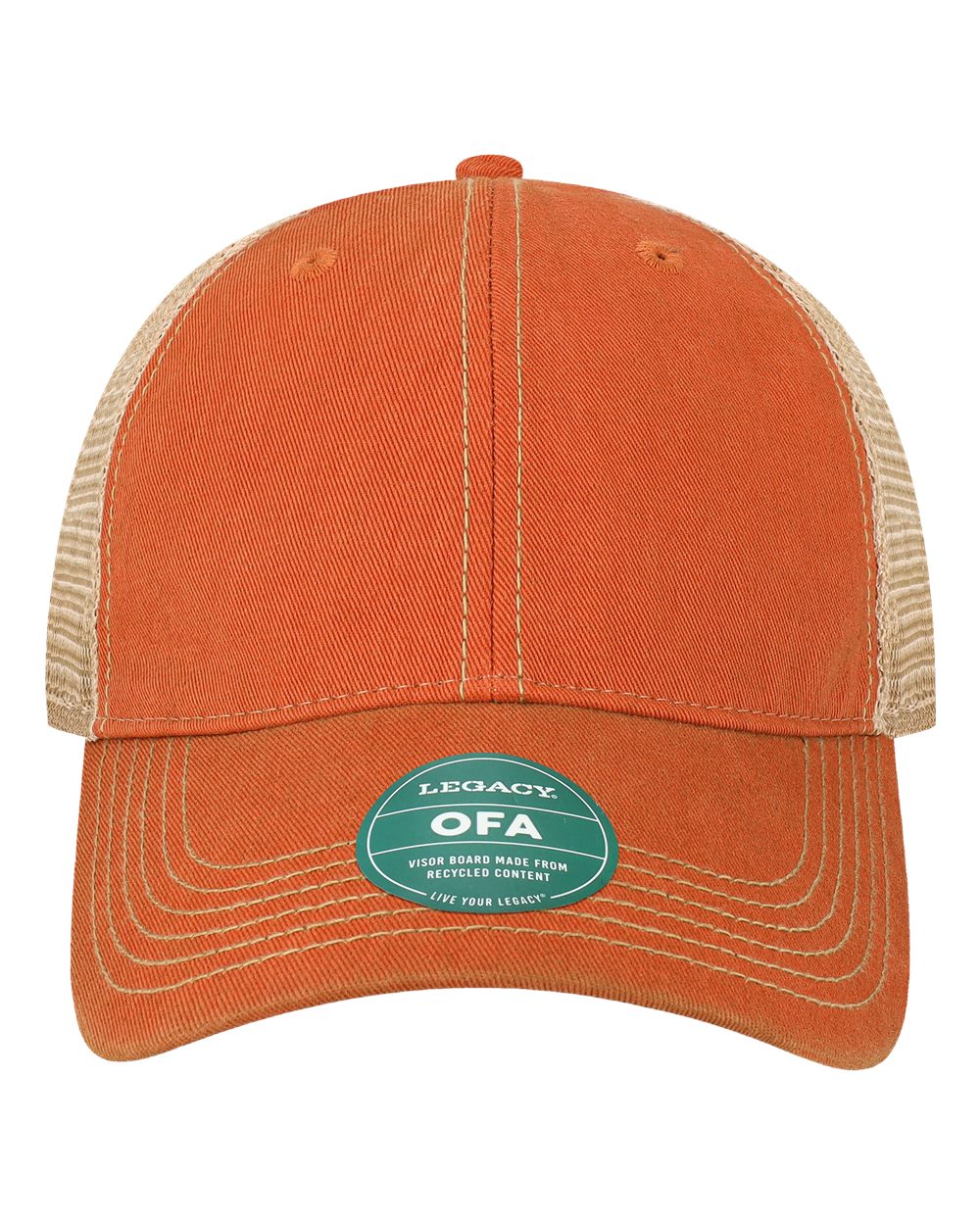 Old Favorite Trucker Cap - Front - B57295660 - Orange/ Khaki