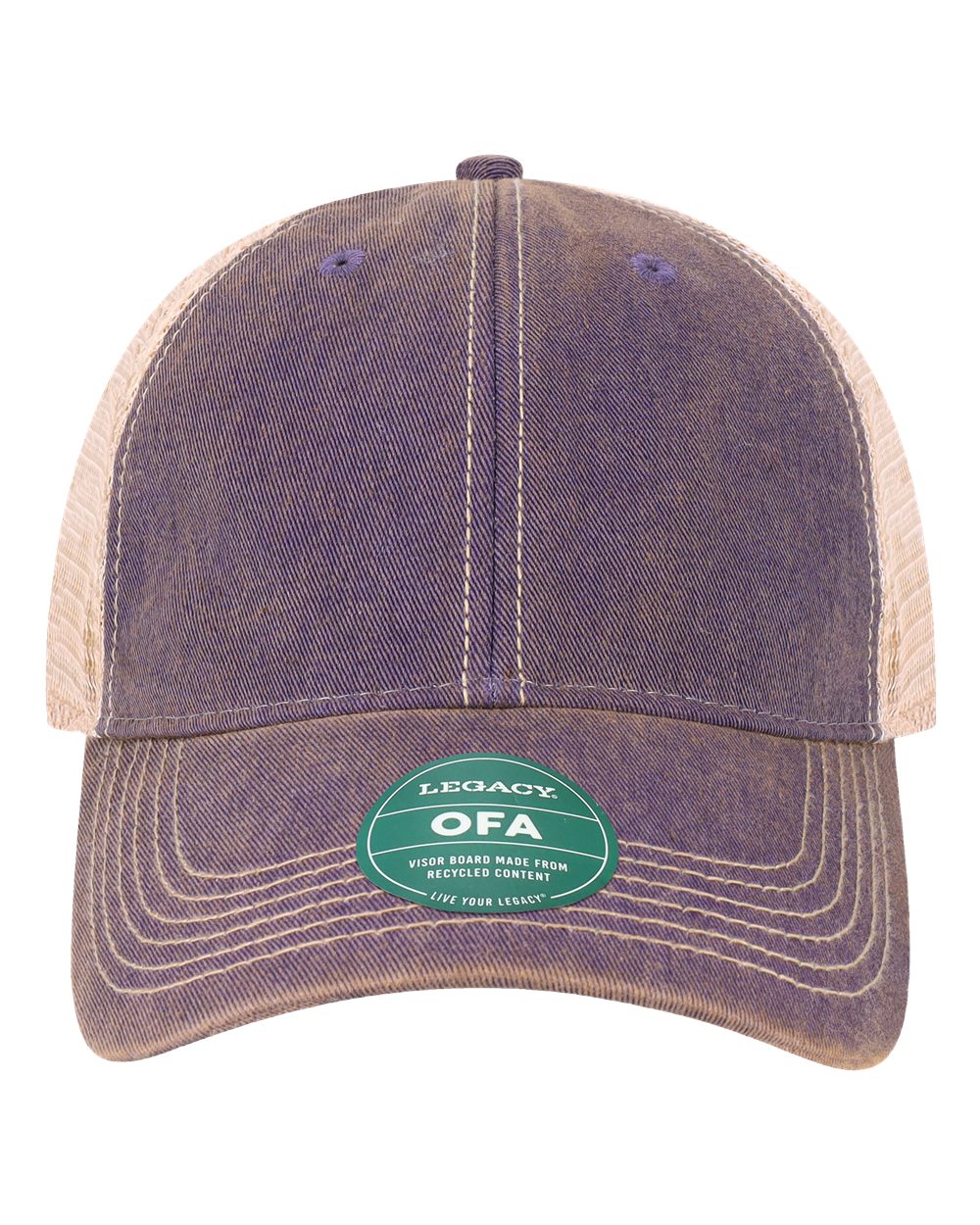 Old Favorite Trucker Cap - Front - B57295670 - Purple/ Khaki
