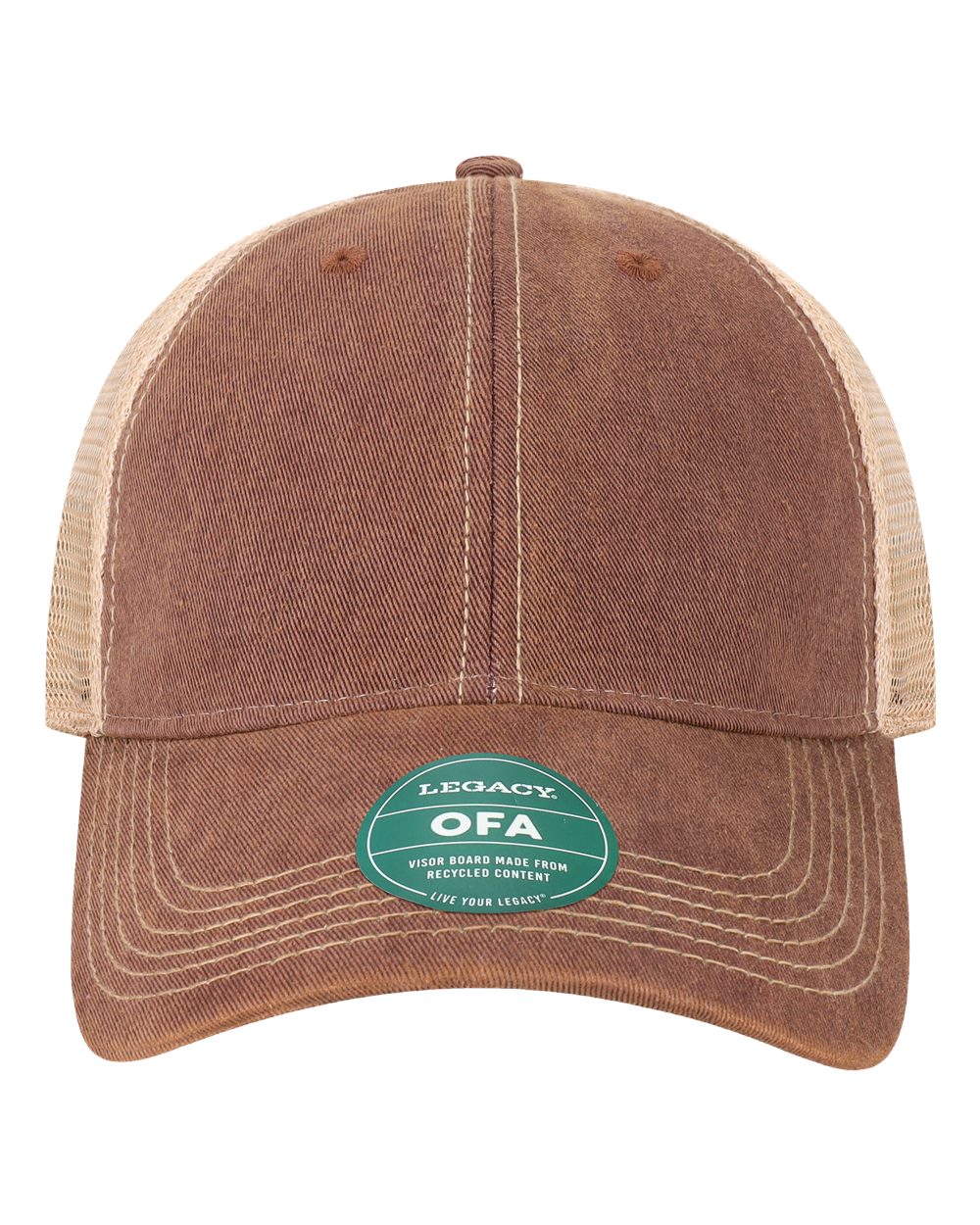 Old Favorite Trucker Cap - Front - B57295710 - Burgundy/ Khaki