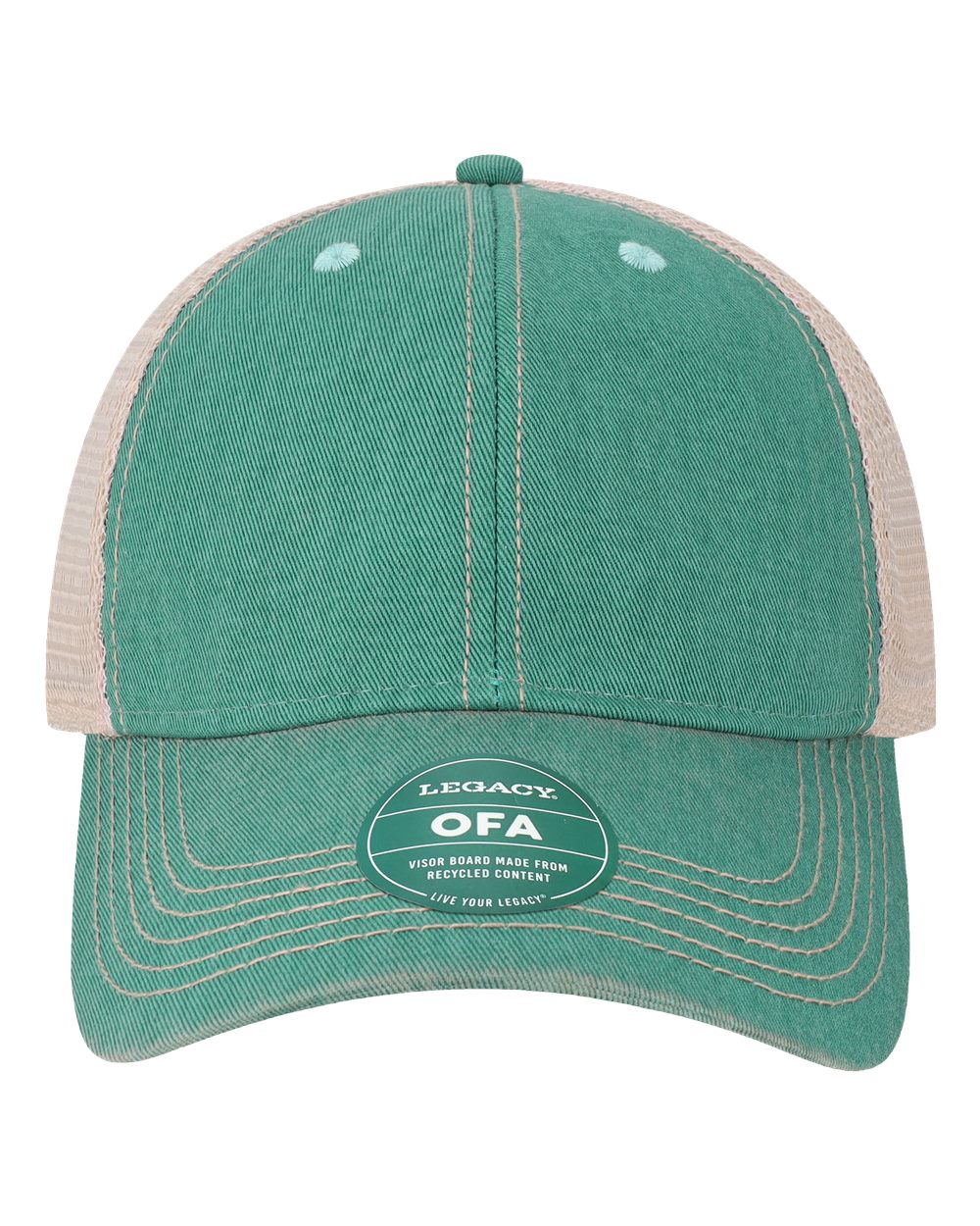 Old Favorite Trucker Cap - Front - B57295770 - Aqua/ Khaki