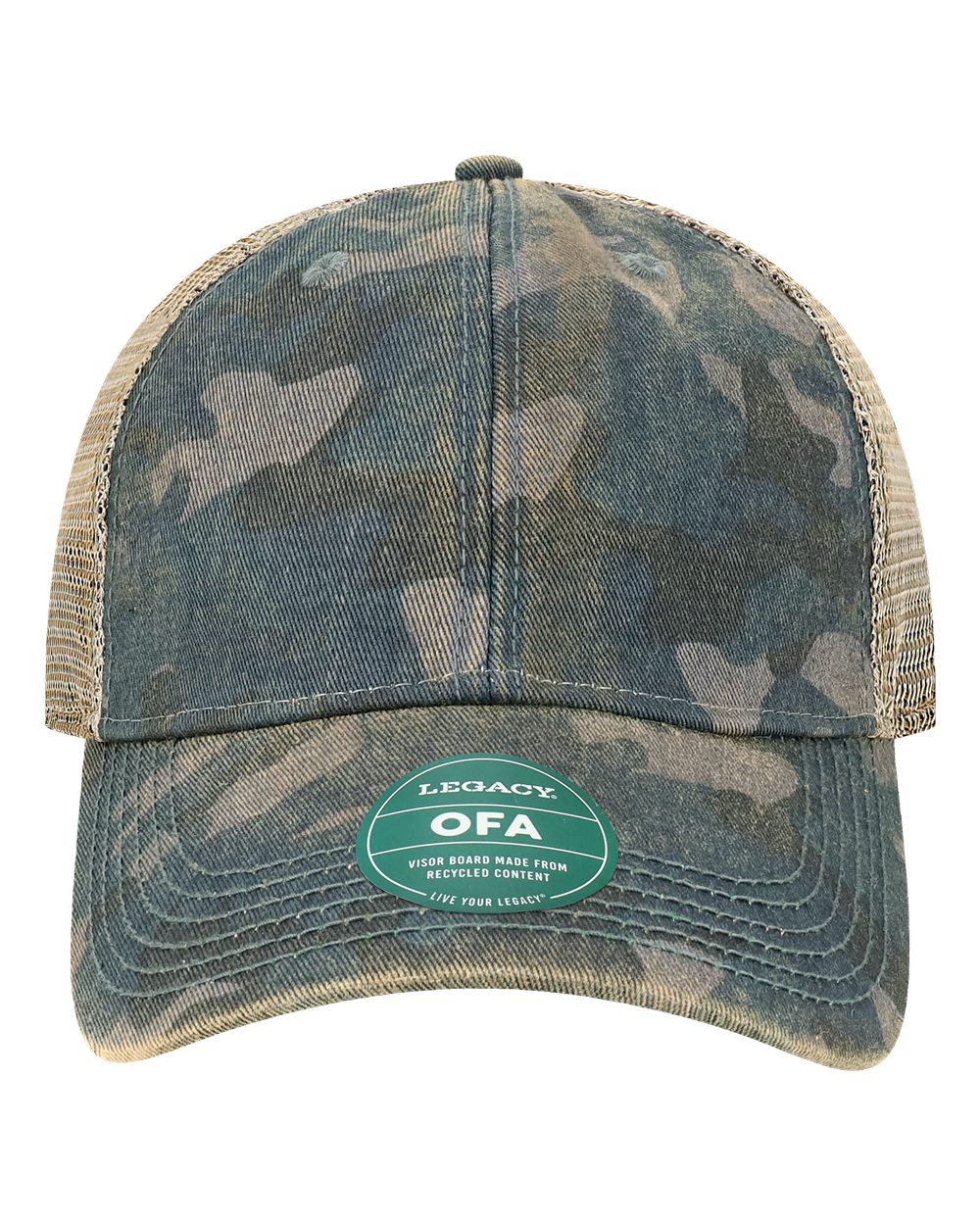 Old Favorite Trucker Cap - Front - B57295970 - Navy Field Camo/ Java