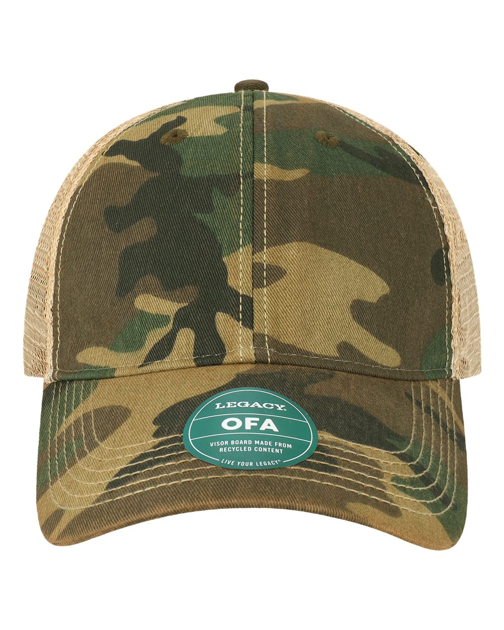 Old Favorite Trucker Cap - Front - B57295980 - Army Camo/ Khaki