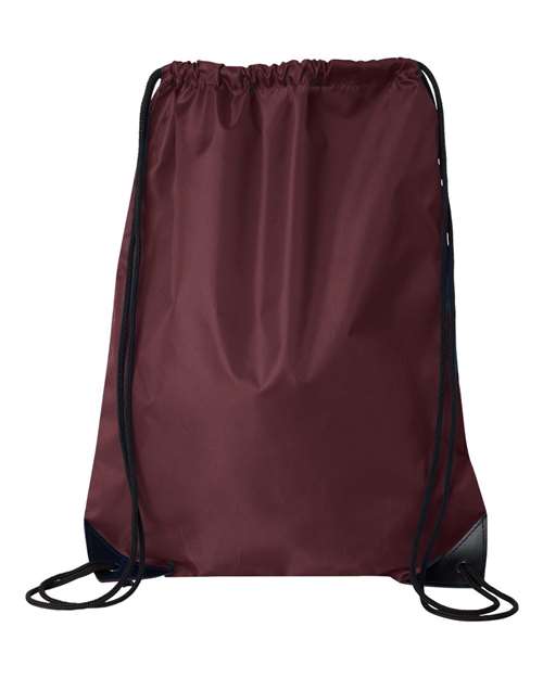 Value Drawstring Backpack - Front - B82766530 - Maroon