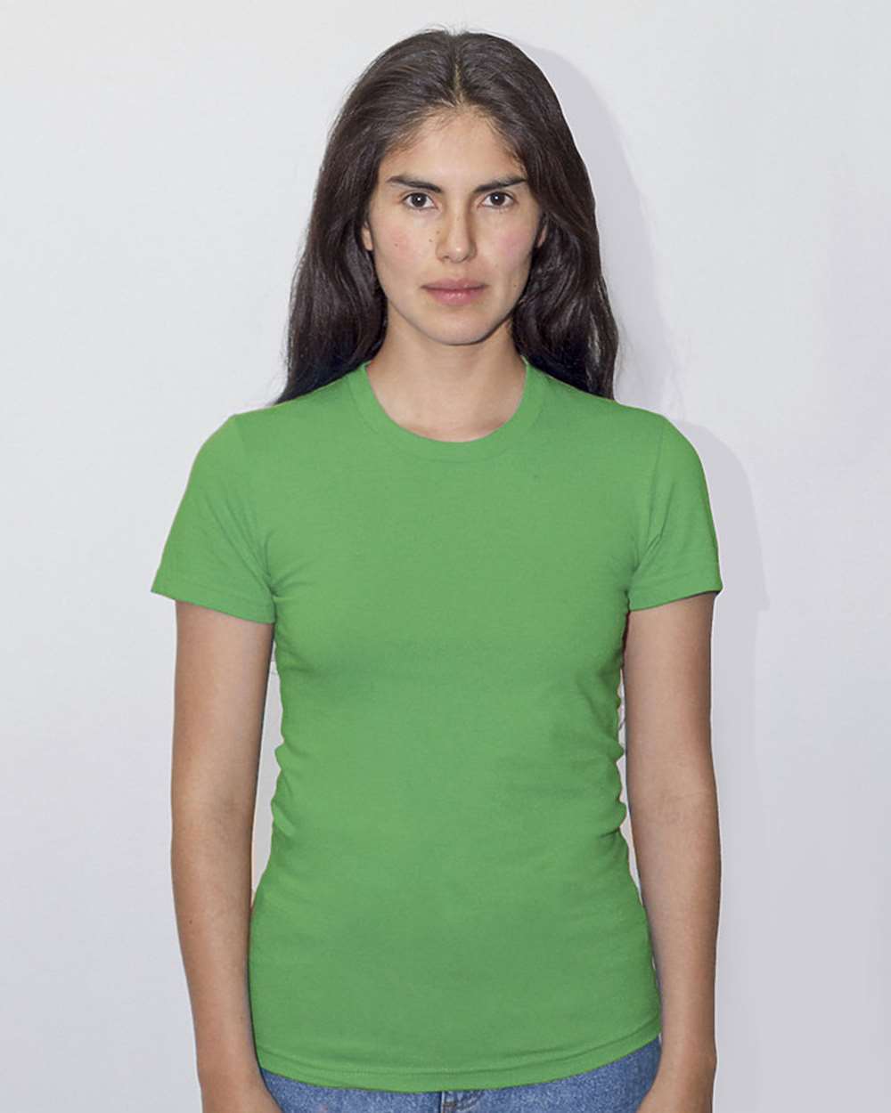 Women's USA-Made Fine Jersey T-Shirt - OnModelFront - B10663603 - Grass Green