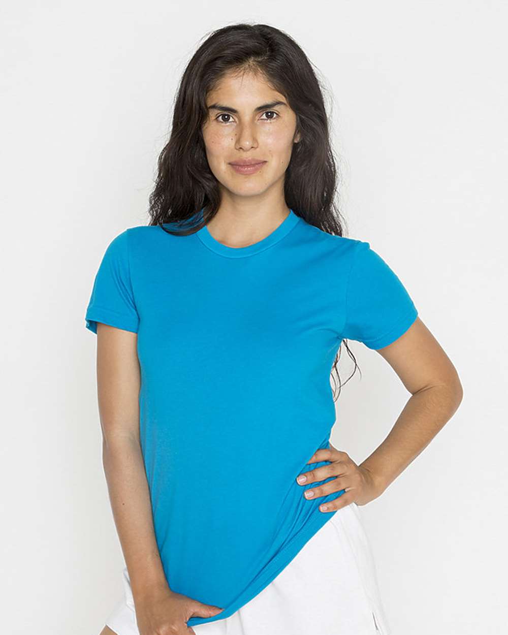 Women's USA-Made Fine Jersey T-Shirt - OnModelFront - B10663763 - Teal