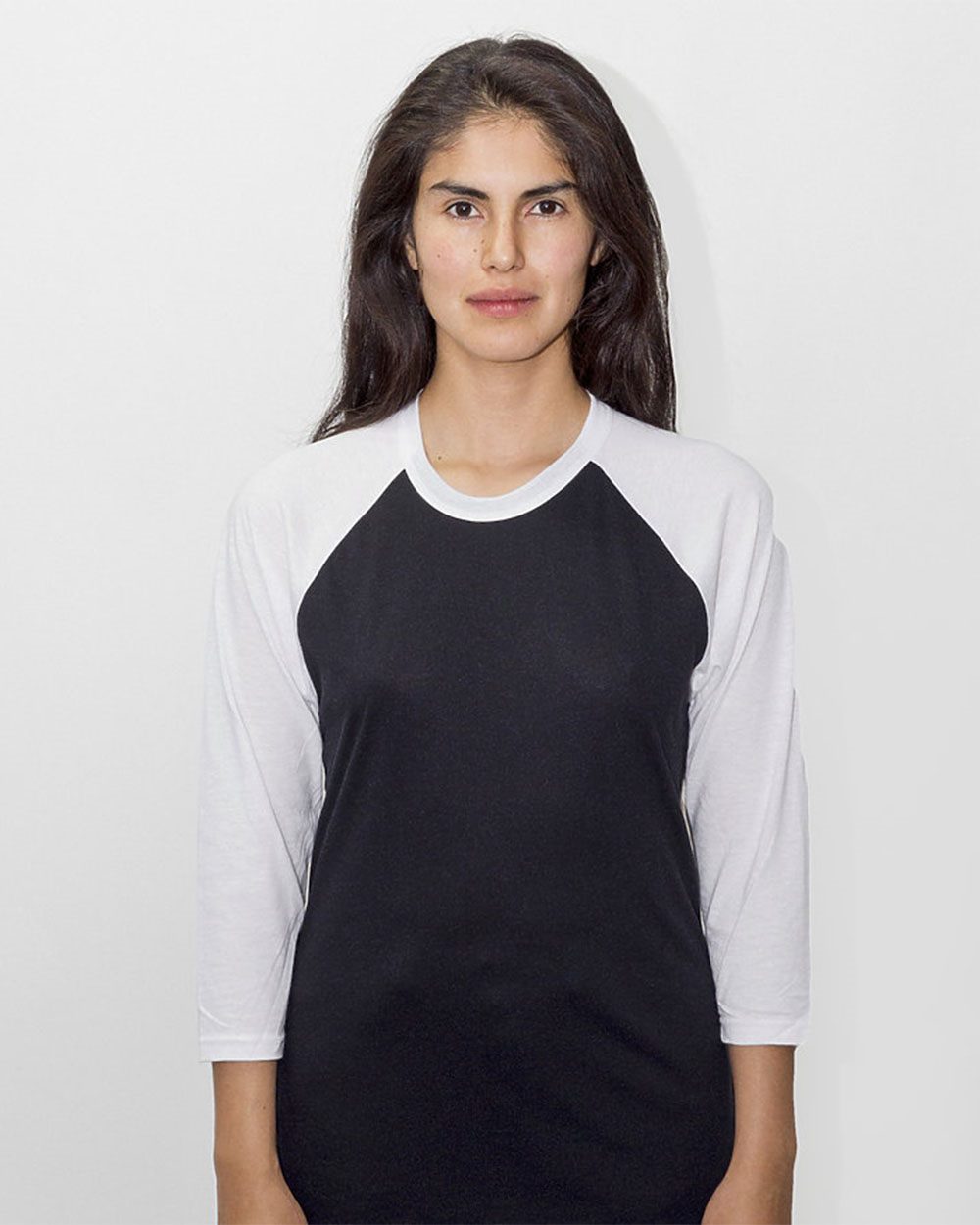 Unisex USA-Made Three-Quarter Sleeve Raglan Baseball T-Shirt - styleImage