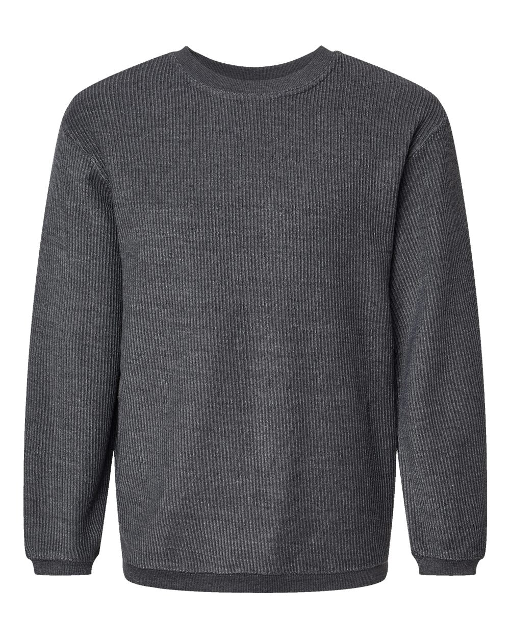 Unisex Corded Crewneck Sweatshirt - Front - B05952582 - Charcoal