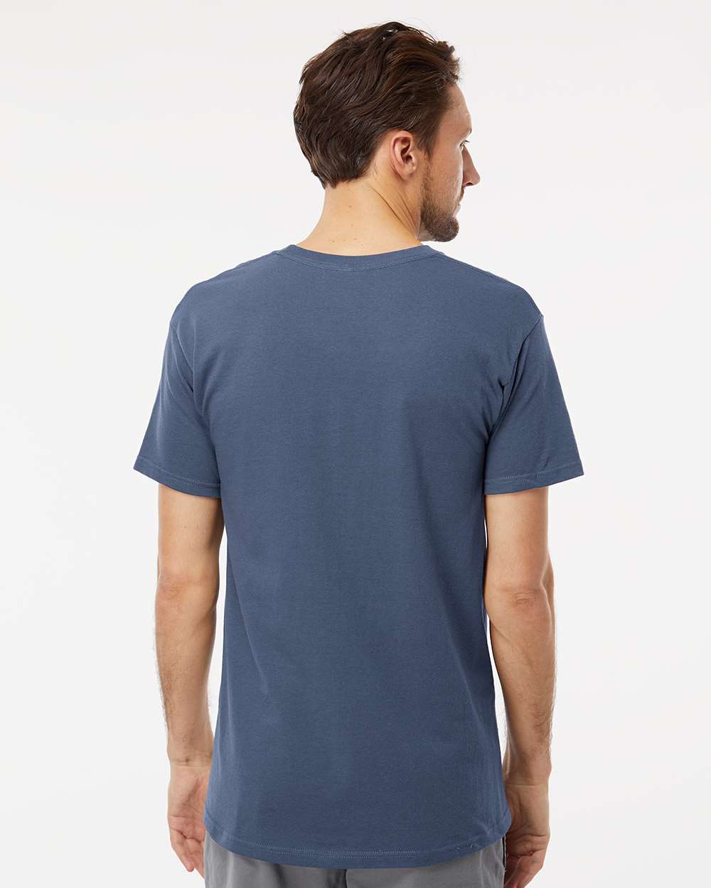 Men's Gold Soft Touch T-Shirt - OnModelBack - B01542273 - Indigo Blue