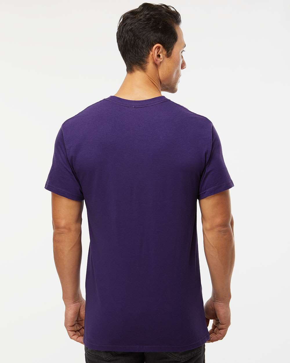 Men's Gold Soft Touch T-Shirt - OnModelBack - B01542673 - Purple
