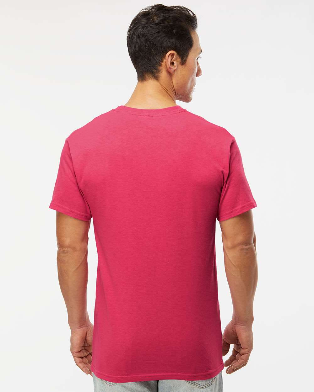 Men's Gold Soft Touch T-Shirt - OnModelBack - B01542693 - Heliconia