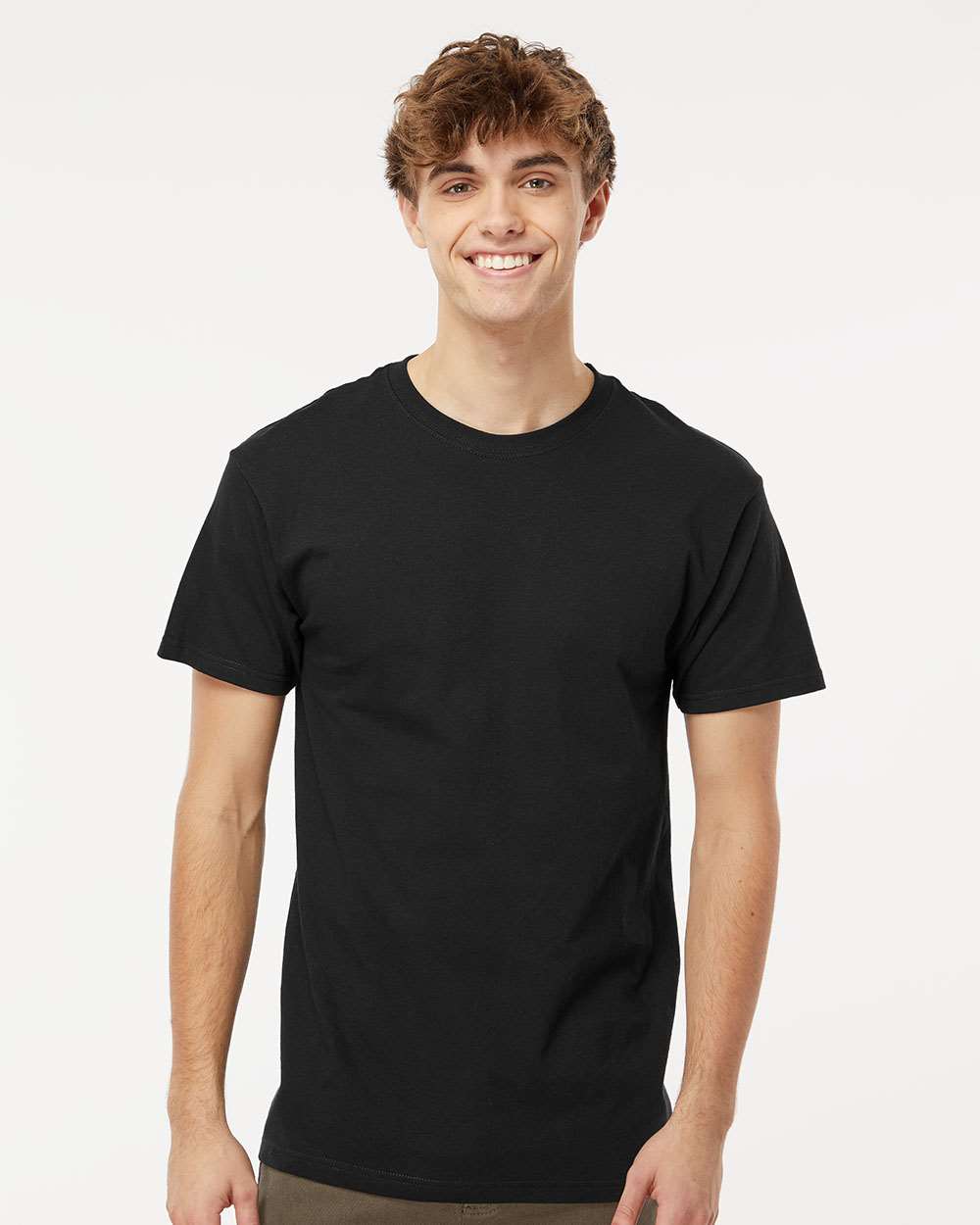 Men's Gold Soft Touch T-Shirt - OnModelFront - B01542502 - Black