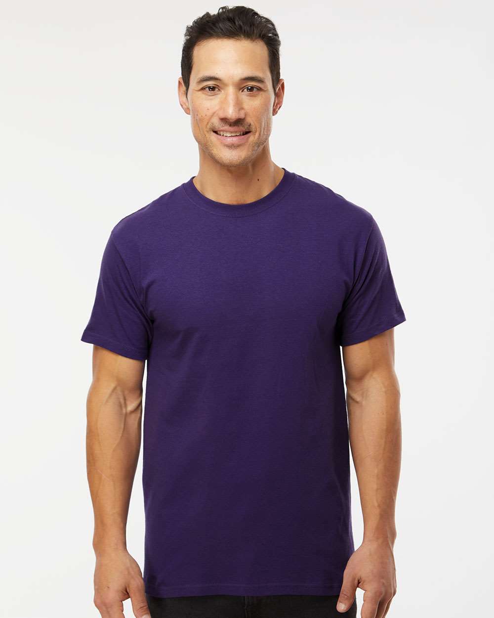 Men's Gold Soft Touch T-Shirt - OnModelFront - B01542673 - Purple