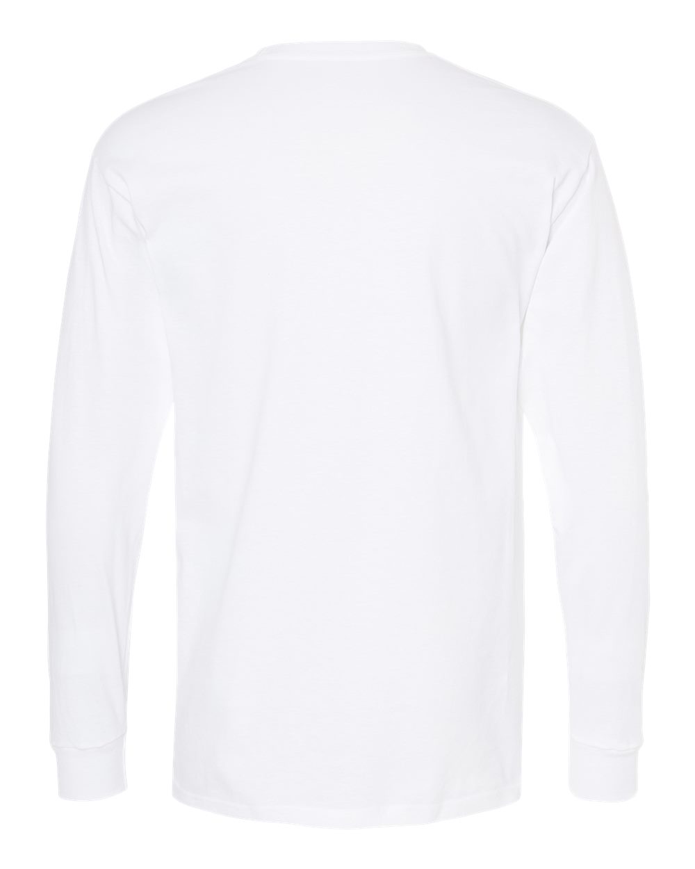 Unisex Gold Soft Touch Long Sleeve T-Shirt - Back - B01742002 - White