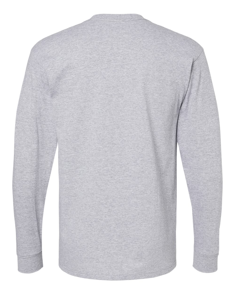 Unisex Gold Soft Touch Long Sleeve T-Shirt - Back - B01742093 - Athletic Grey