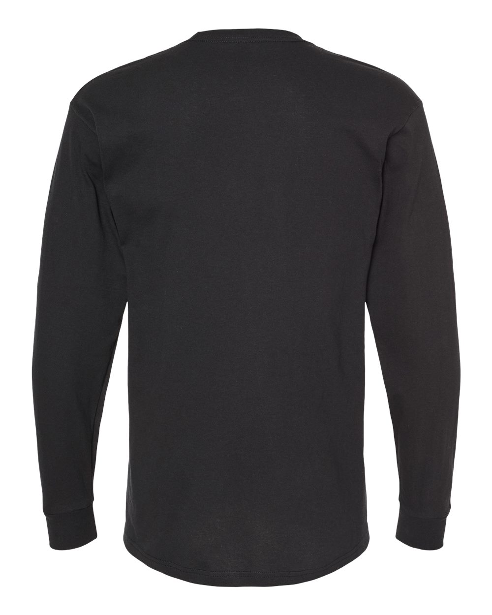 Unisex Gold Soft Touch Long Sleeve T-Shirt - Back - B01742502 - Black