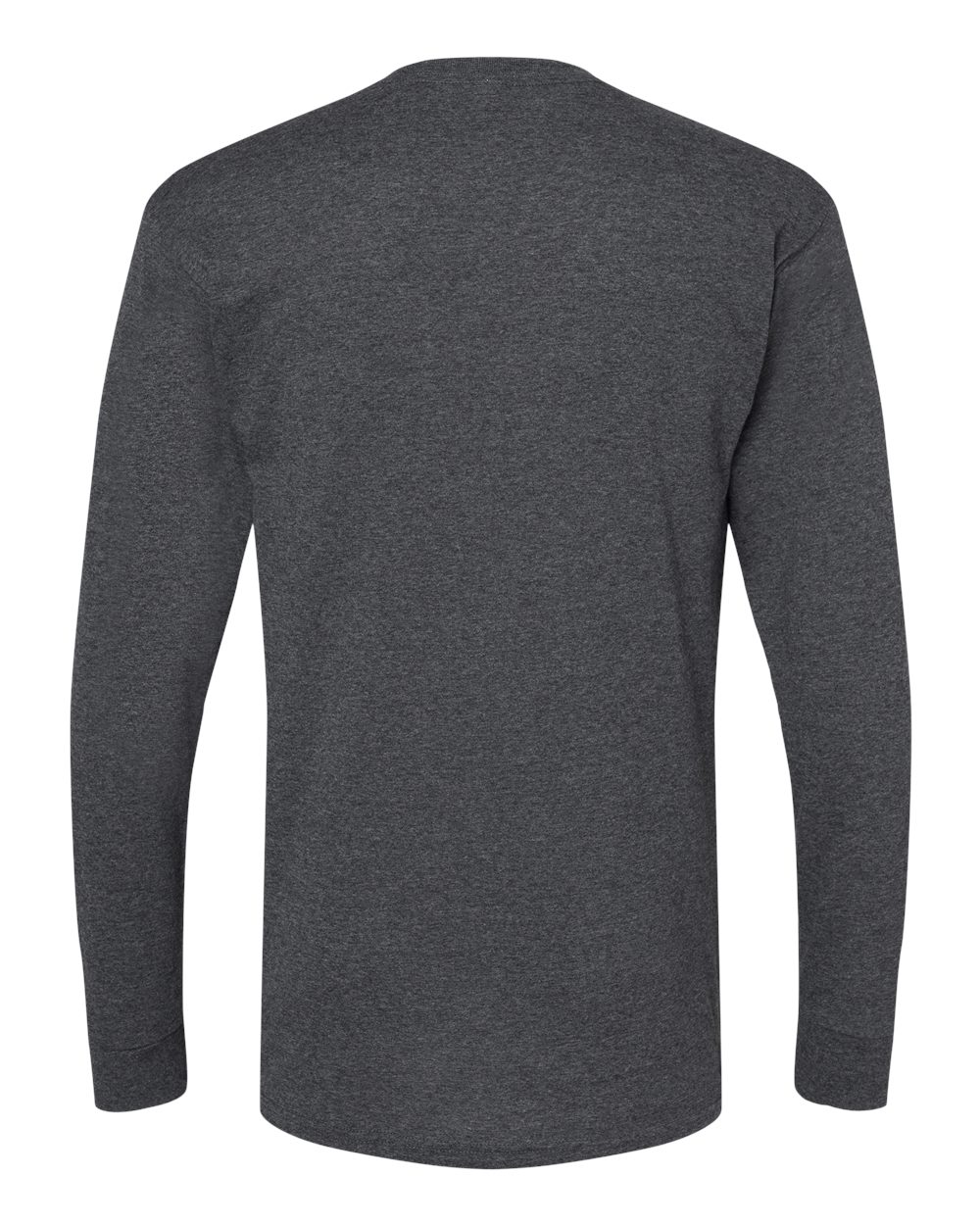 Unisex Gold Soft Touch Long Sleeve T-Shirt - Back - B01742653 - Dark Heather