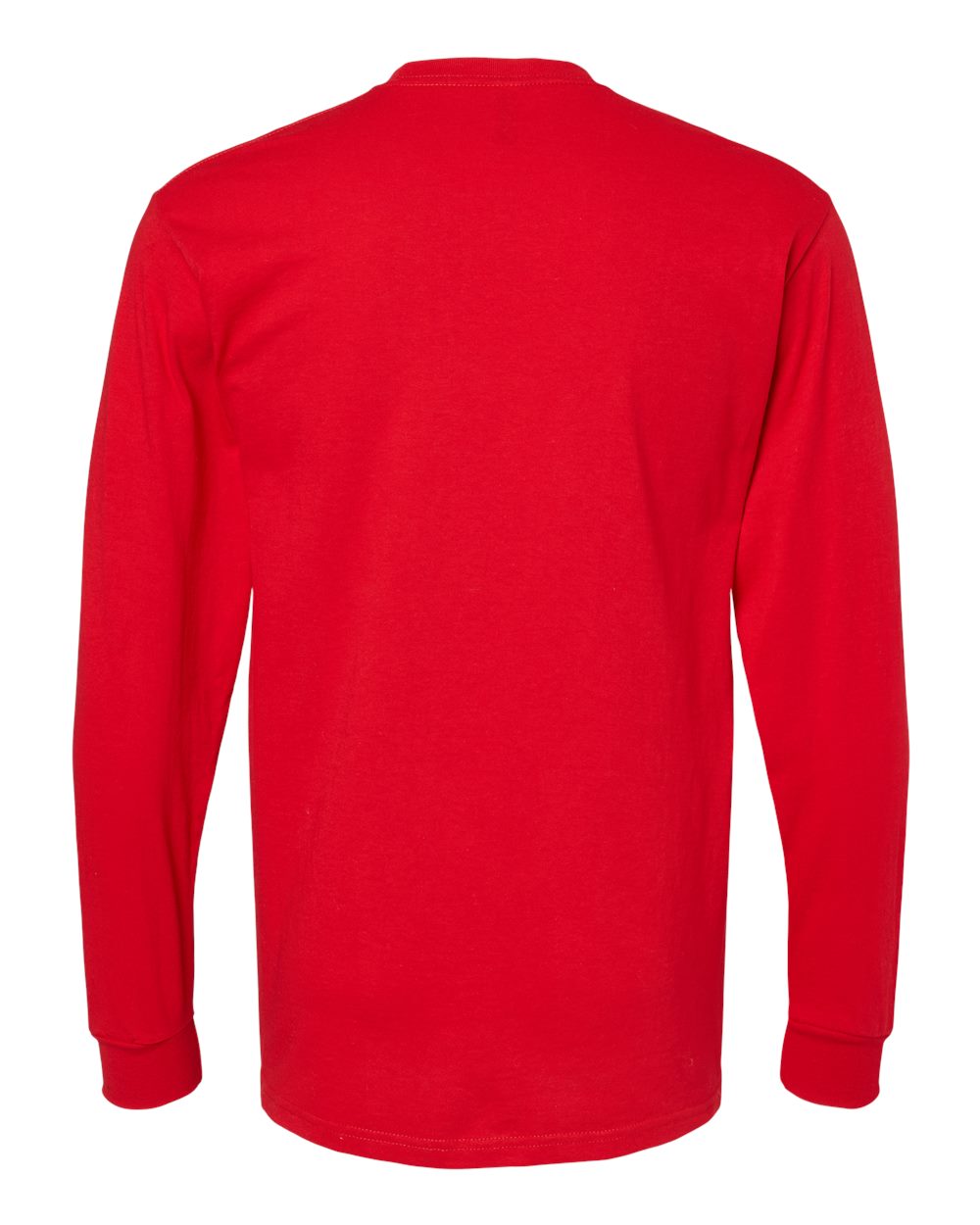 Unisex Gold Soft Touch Long Sleeve T-Shirt - Back - B01742703 - Deep Red