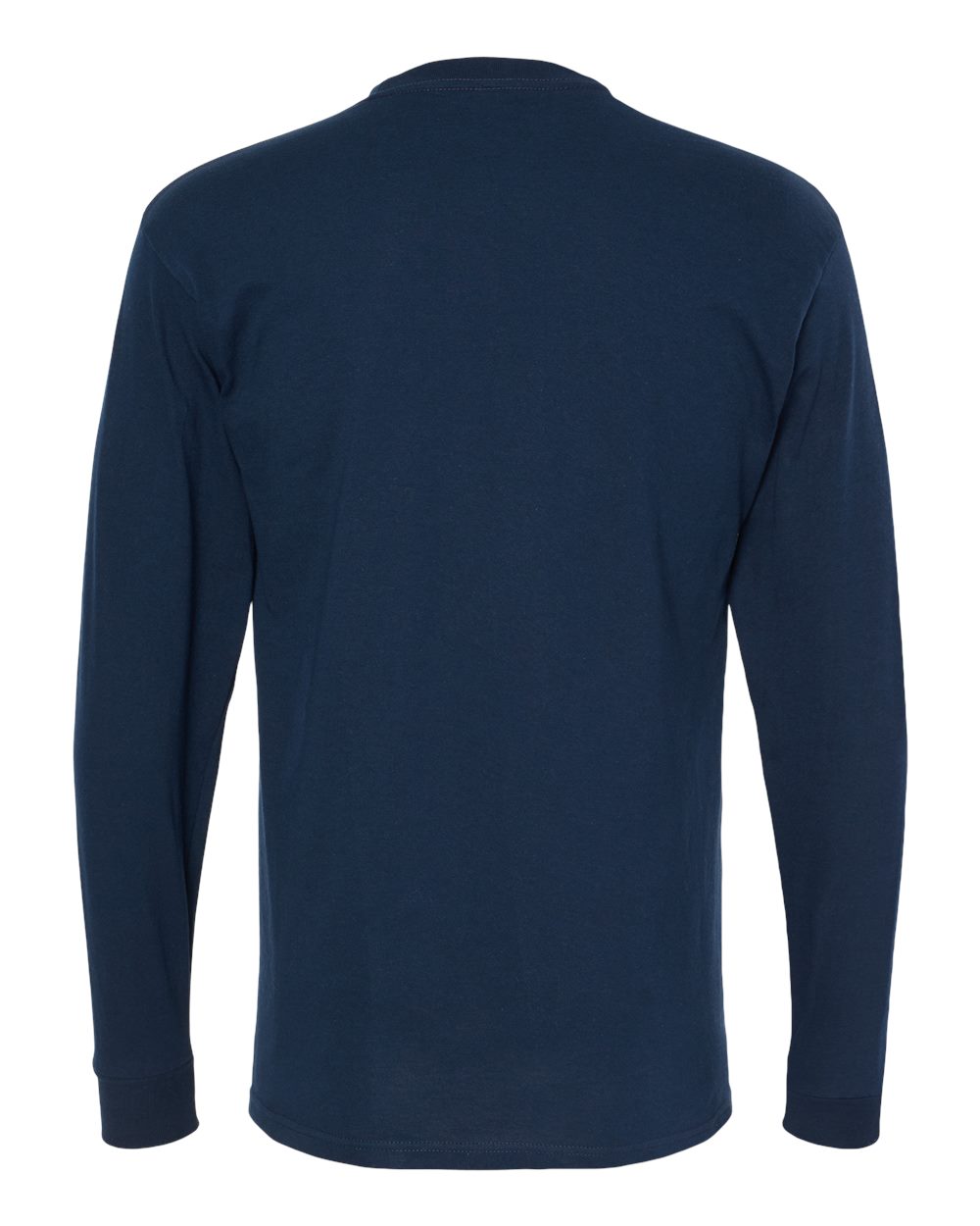 Unisex Gold Soft Touch Long Sleeve T-Shirt - Back - B01742863 - Deep Navy