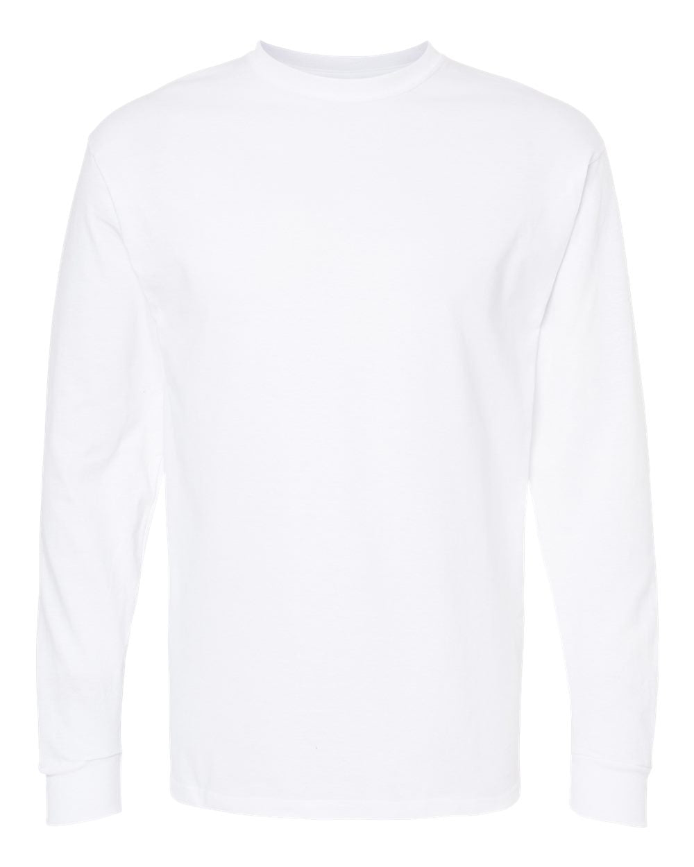 Unisex Gold Soft Touch Long Sleeve T-Shirt - Front - B01742002 - White