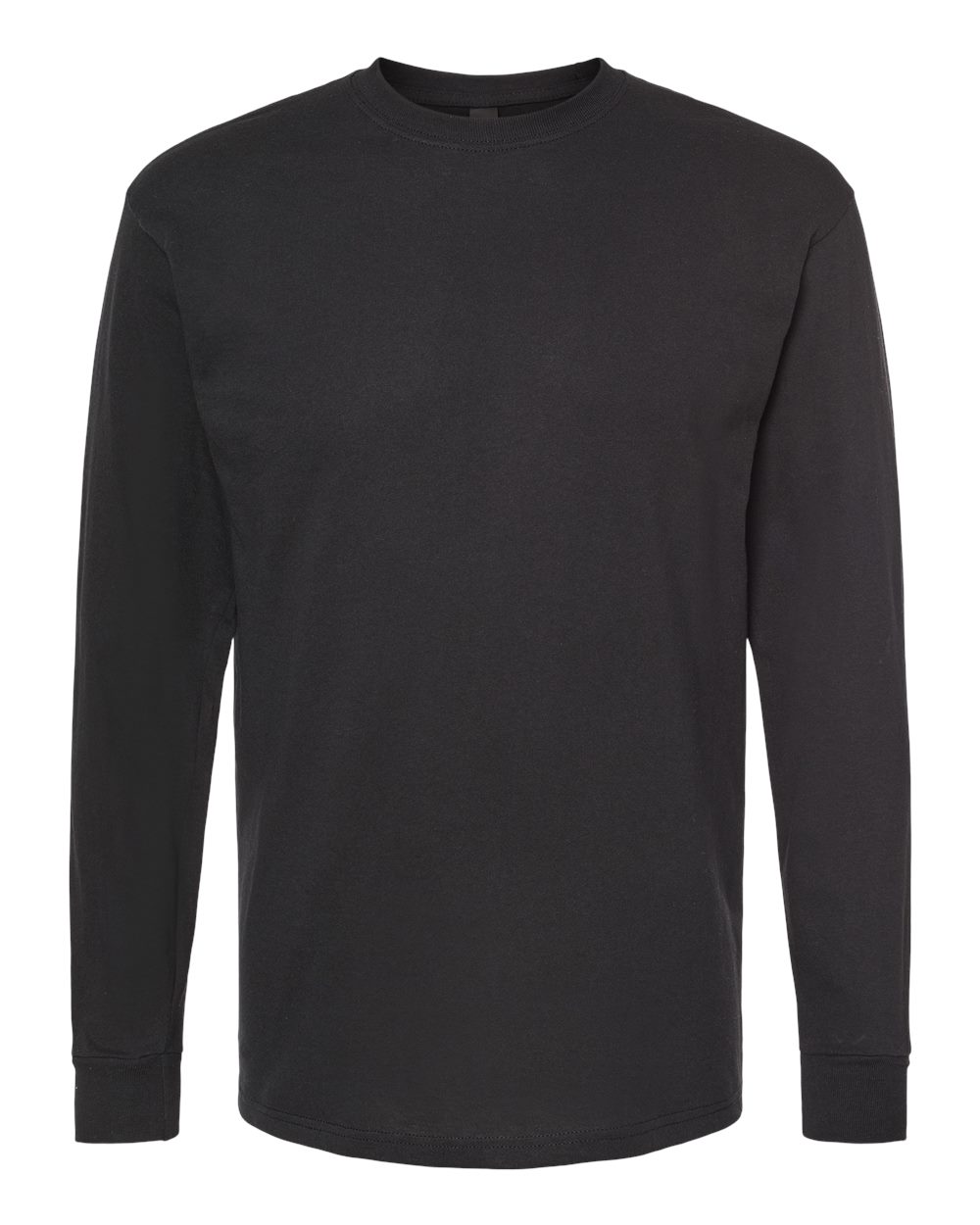 Unisex Gold Soft Touch Long Sleeve T-Shirt - Front - B01742502 - Black