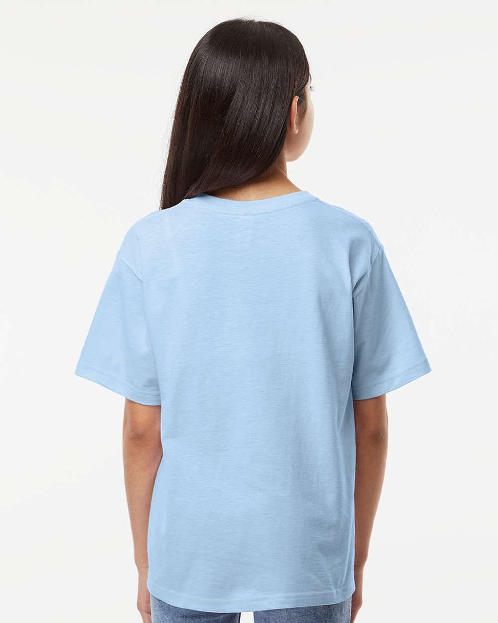 Youth Gold Soft Touch T-Shirt - OnModelBack - B01842252 - Light Blue