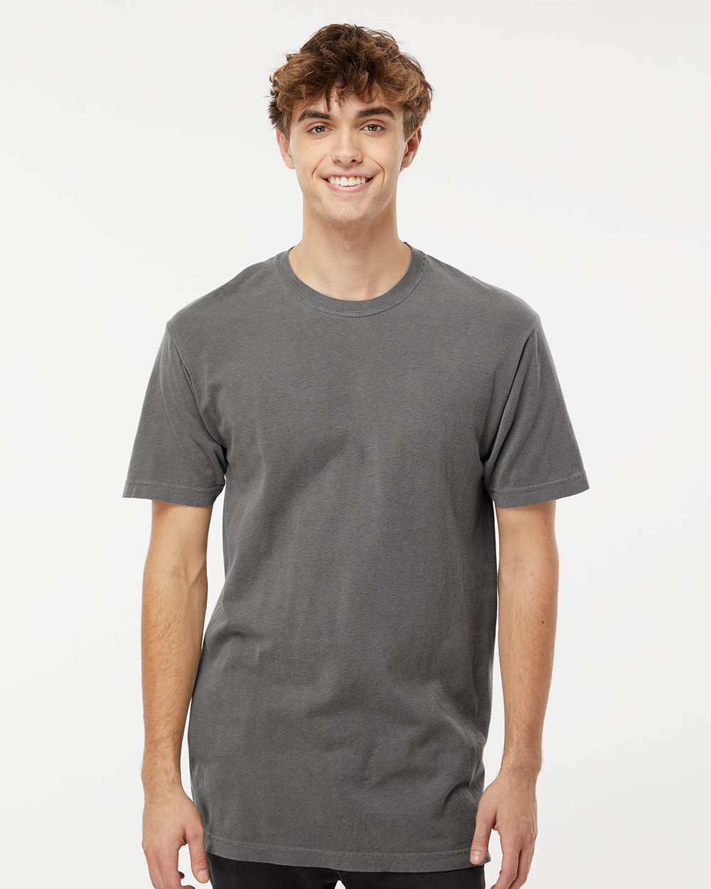 Unisex Vintage Garment-Dyed T-Shirt - OnModelFront - B03042103 - Grey