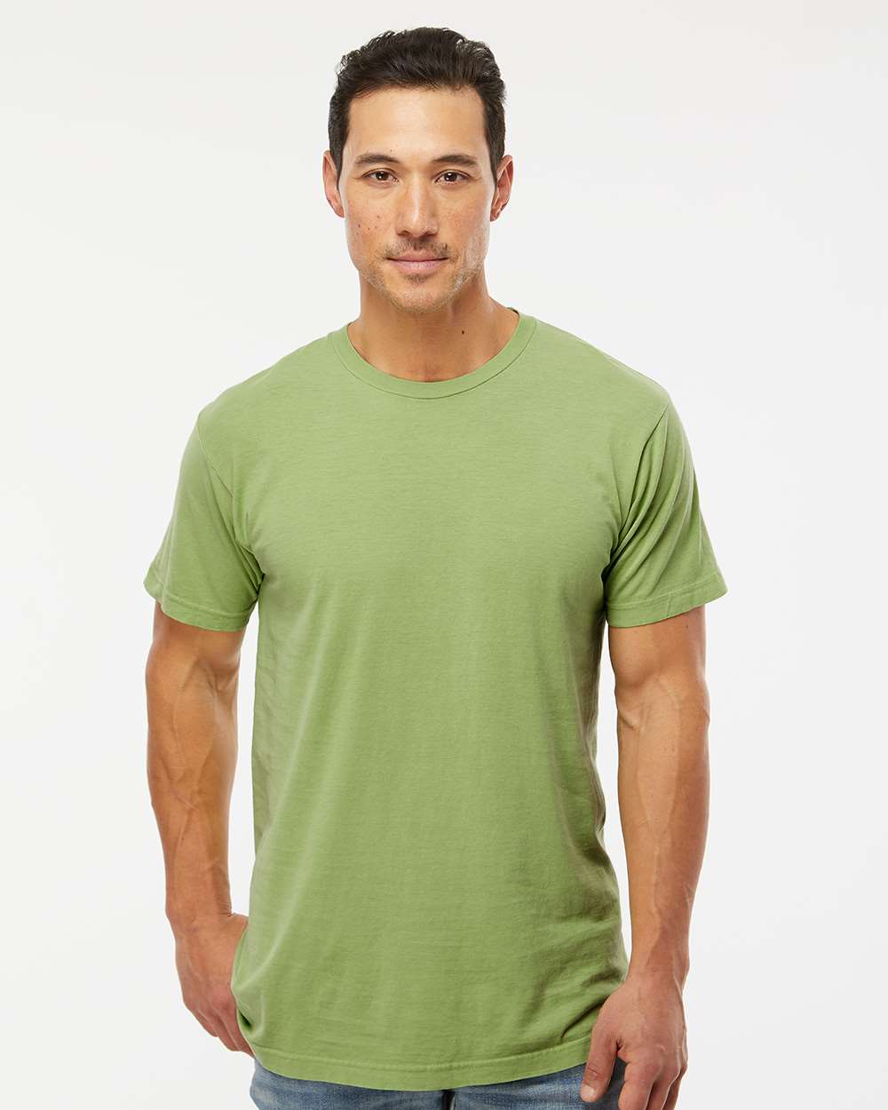 Unisex Vintage Garment-Dyed T-Shirt - OnModelFront - B03042193 - Aloe