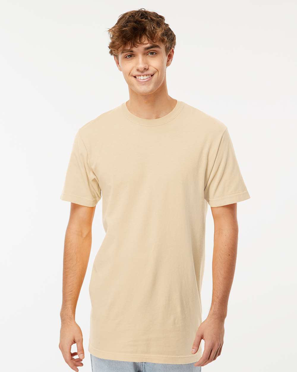 Unisex Vintage Garment-Dyed T-Shirt - OnModelFront - B03042243 - Ivory